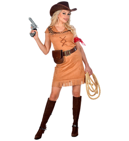 e-carnavalskleding-SYK Cowgirl kostuum bruin