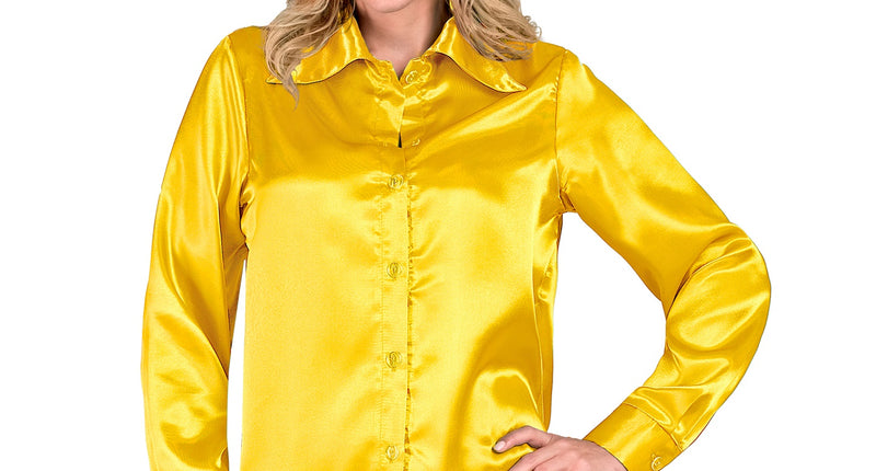e-carnavalskleding-SYK Dames jaren 70 disco blouse geel