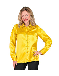 e-carnavalskleding-SYK Dames jaren 70 disco blouse geel