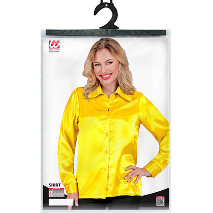 e-carnavalskleding-SYK Dames jaren 70 disco blouse geel