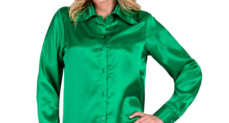e-carnavalskleding-SYK Dames jaren 70 disco blouse groen