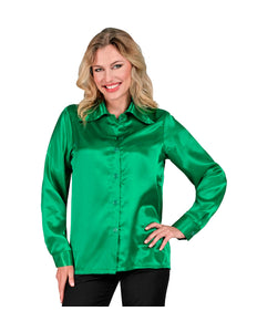 e-carnavalskleding-SYK Dames jaren 70 disco blouse groen
