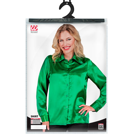 e-carnavalskleding-SYK Dames jaren 70 disco blouse groen