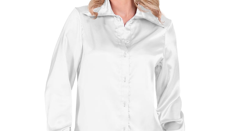 e-carnavalskleding-SYK Dames jaren 70 disco blouse wit