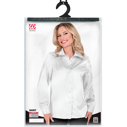 e-carnavalskleding-SYK Dames jaren 70 disco blouse wit