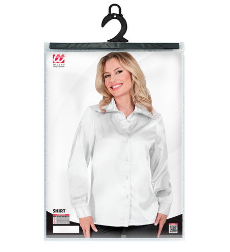 e-carnavalskleding-SYK Dames jaren 70 disco blouse wit