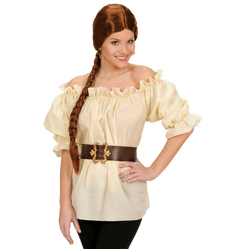 e-carnavalskleding-SYK Dames piraten blouse beige