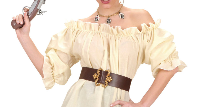 e-carnavalskleding-SYK Dames piraten blouse beige