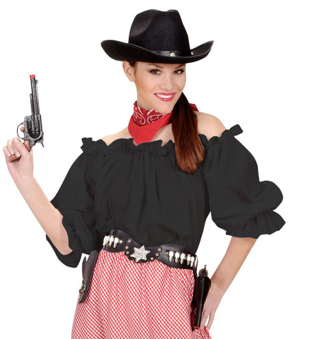 e-carnavalskleding-SYK Dames piraten blouse zwart