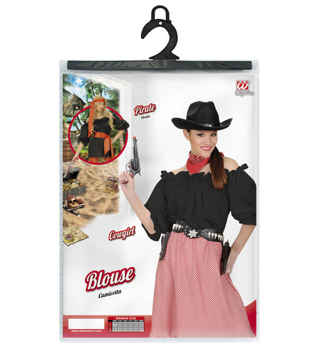 e-carnavalskleding-SYK Dames piraten blouse zwart