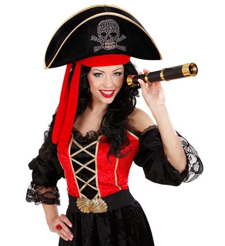 e-carnavalskleding-SYK Dames piratenhoed met bespijkerde schedel en bandana