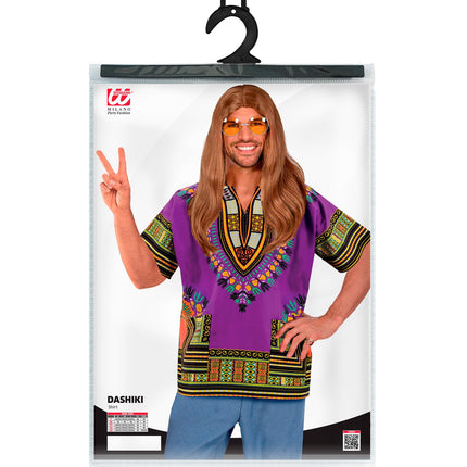 e-carnavalskleding-SYK Dashiki shirt Jimmy paars