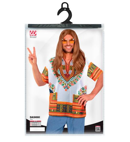 e-carnavalskleding-SYK Dashiki shirt Jimmy wit oranje