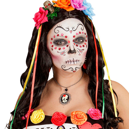 e-carnavalskleding-SYK Day of the dead diadeem met roosjes