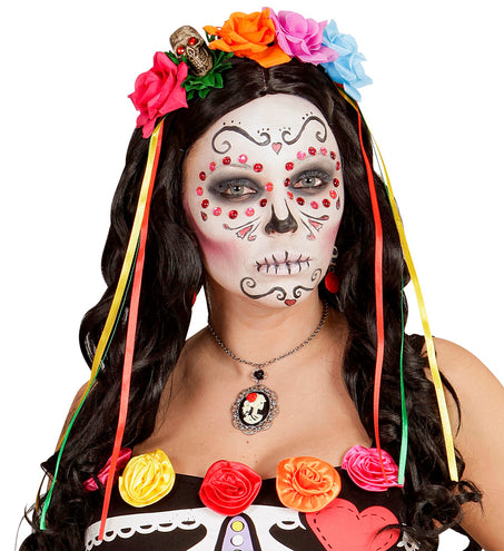e-carnavalskleding-SYK Day of the dead diadeem met roosjes