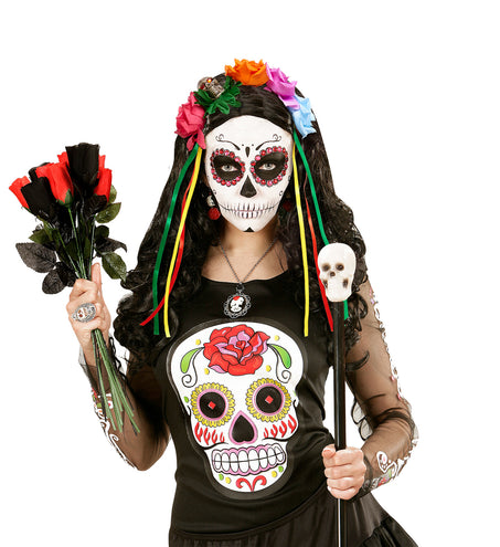 e-carnavalskleding-SYK Day of the dead diadeem met roosjes