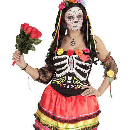 e-carnavalskleding-SYK Day of the dead diadeem met roosjes