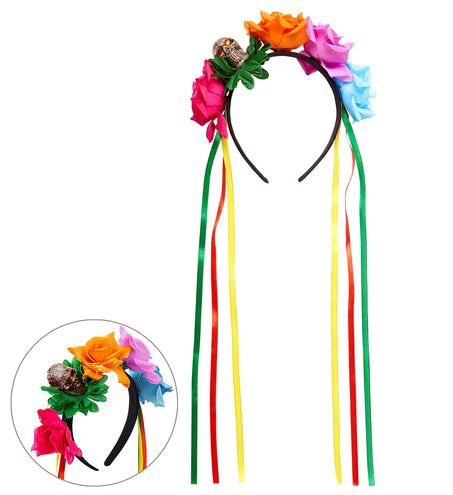 e-carnavalskleding-SYK Day of the dead diadeem met roosjes