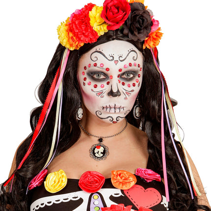e-carnavalskleding-SYK Day of the dead hoofdband bloemen