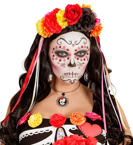 e-carnavalskleding-SYK Day of the dead hoofdband bloemen