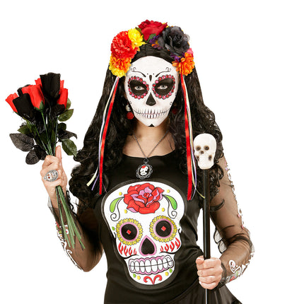 e-carnavalskleding-SYK Day of the dead hoofdband bloemen