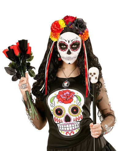 e-carnavalskleding-SYK Day of the dead hoofdband bloemen