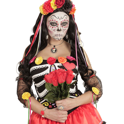 e-carnavalskleding-SYK Day of the dead hoofdband bloemen