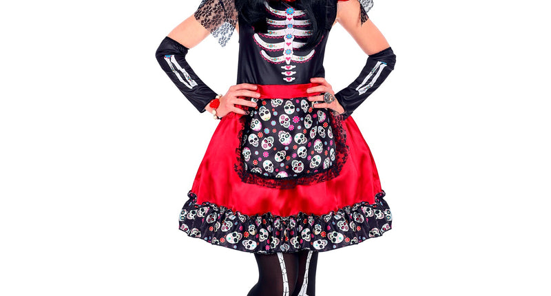 e-carnavalskleding-SYK Day of the dead jurkje Demi  meisje