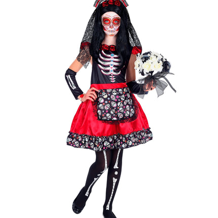 e-carnavalskleding-SYK Day of the dead jurkje Demi  meisje