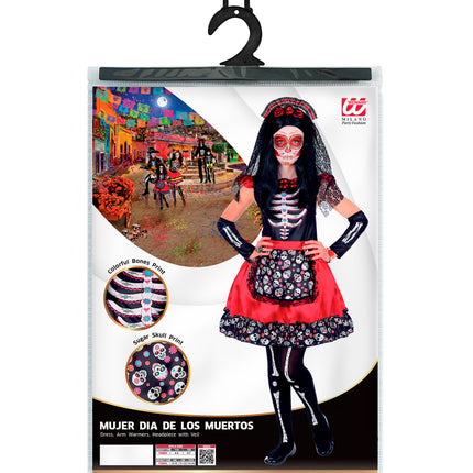 e-carnavalskleding-SYK Day of the dead jurkje Demi  meisje