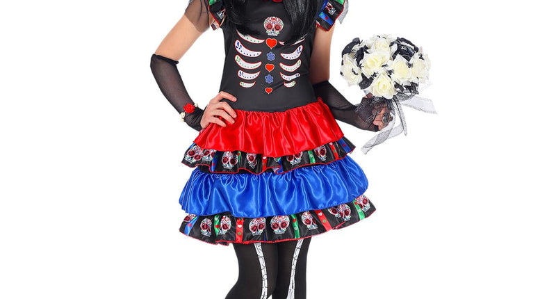 e-carnavalskleding-SYK Day of the dead jurkje Yara meisje