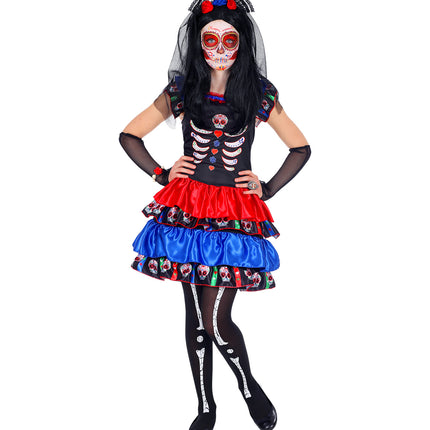 e-carnavalskleding-SYK Day of the dead jurkje Yara meisje