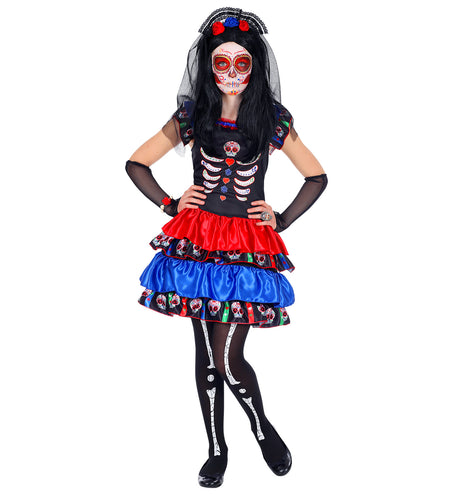 e-carnavalskleding-SYK Day of the dead jurkje Yara meisje