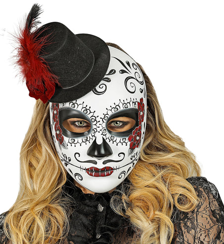 e-carnavalskleding-SYK Day of the Dead masker met hoed