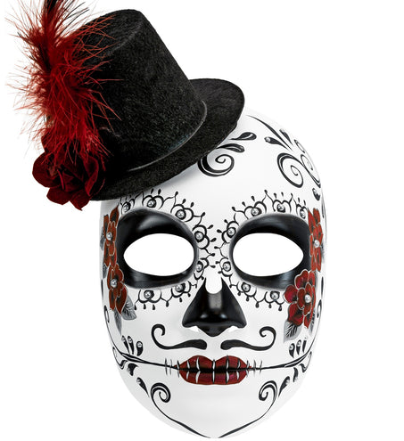 e-carnavalskleding-SYK Day of the Dead masker met hoed