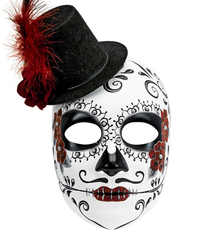 e-carnavalskleding-SYK Day of the Dead masker met hoed