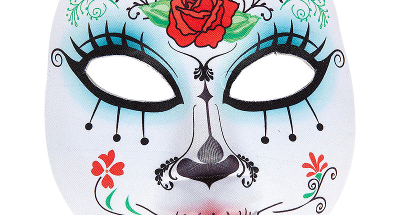e-carnavalskleding-SYK Day of the dead masker met rozen