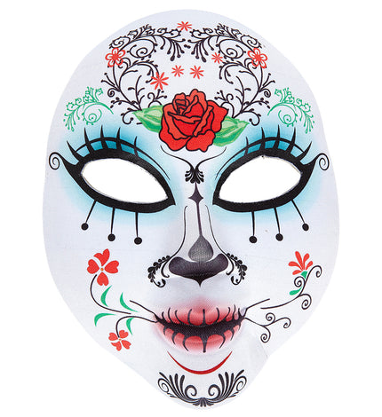 e-carnavalskleding-SYK Day of the dead masker met rozen