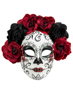 e-carnavalskleding-SYK Day of the Dead masker met rozen