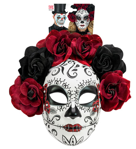 e-carnavalskleding-SYK Day of the Dead masker met rozen