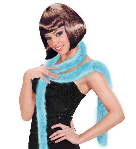 e-carnavalskleding-SYK decoratieve boa blauw