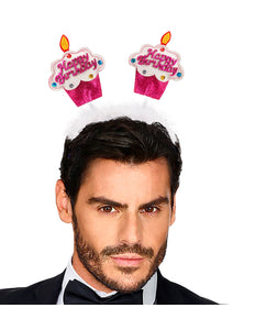 e-carnavalskleding-SYK Diadeem happy cake roze/ wit