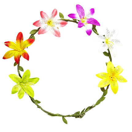 e-carnavalskleding-SYK Diadeem hibiscus bloemen hippie