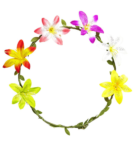 e-carnavalskleding-SYK Diadeem hibiscus bloemen hippie