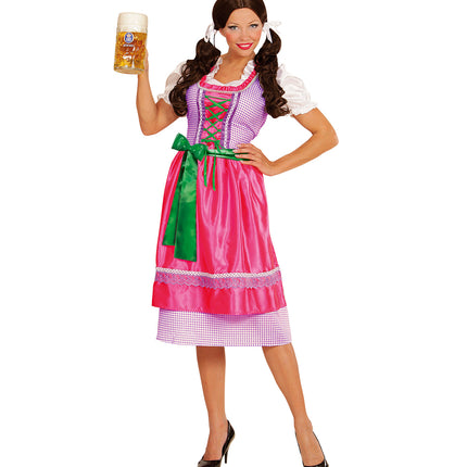 e-carnavalskleding-SYK Dirndl jurk roze groen