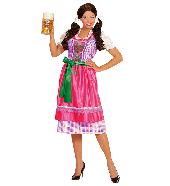 e-carnavalskleding-SYK Dirndl jurk roze groen
