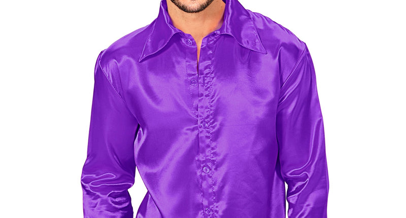 e-carnavalskleding-SYK Disco blouse paars Jim heren