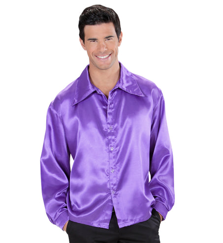 e-carnavalskleding-SYK Disco blouse paars Jim heren