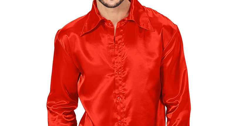 e-carnavalskleding-SYK Disco blouse rood Bennie heren