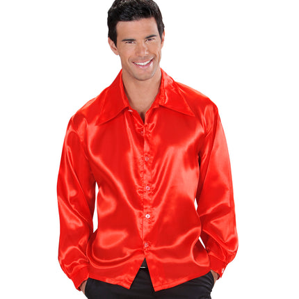 e-carnavalskleding-SYK Disco blouse rood Bennie heren